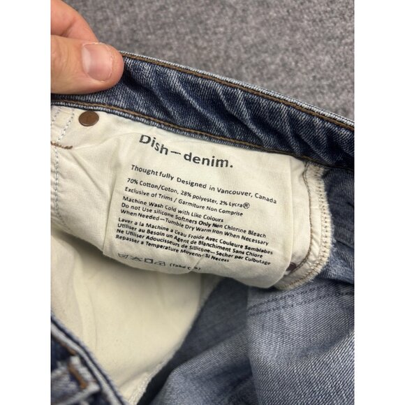 Dish Denim Jeans Womens Medium Blue Mid Rise Straight & Narrow Stretch Skinny - Picture 9 of 9